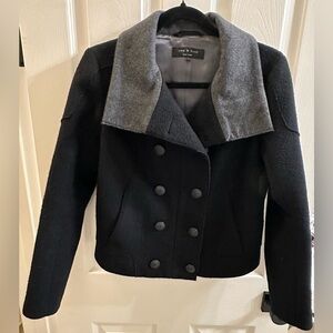 Rag & Bone Wool/Cashmere Distressed Cropped Peacoat Size 2